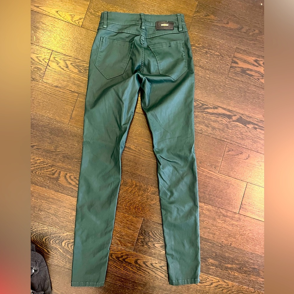 skinny leather green pants size S